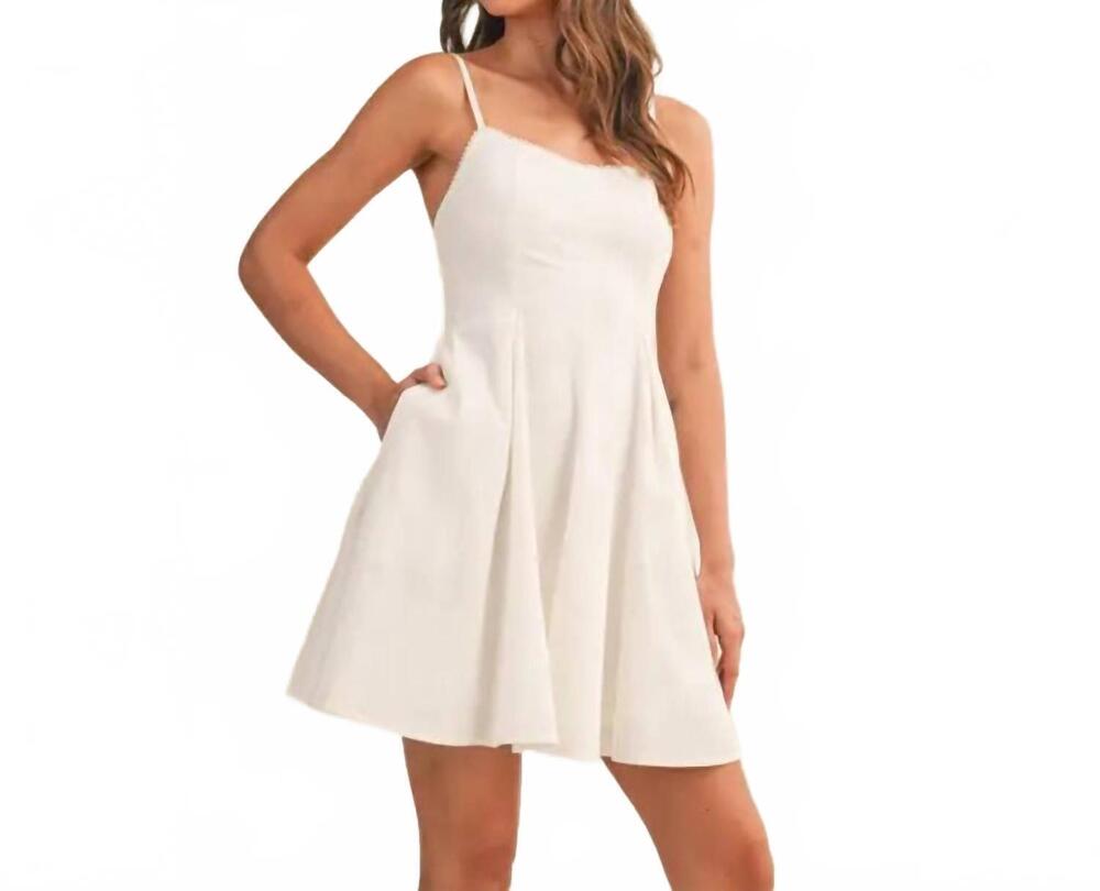 NEW KLESIS wynn strech woven picot lace mini dress in white